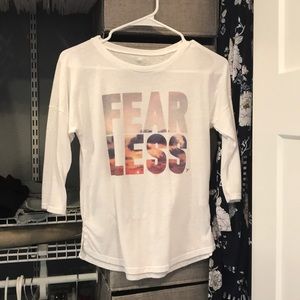 White Old Navy Fearless Shirt Youth LG